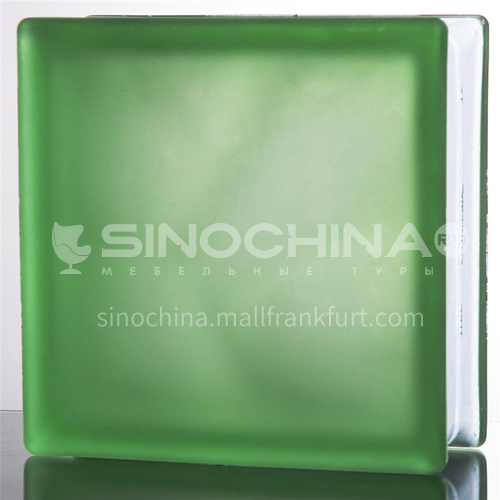 Frosted green cloudy glass brick
